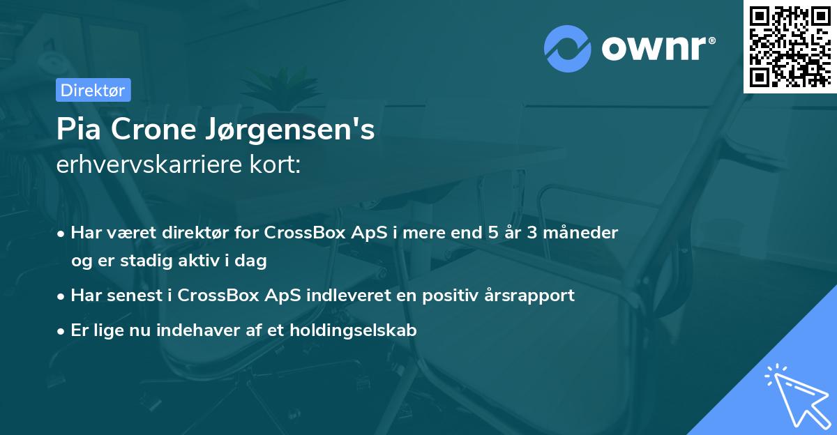 Pia Crone Jørgensen's erhvervskarriere kort
