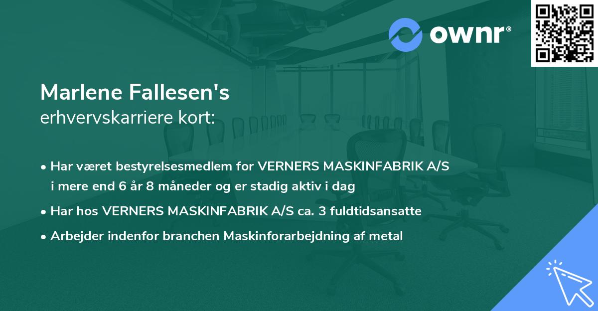 Marlene Fallesen's erhvervskarriere kort