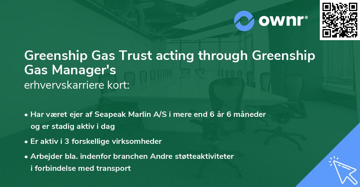 Greenship Gas Trust acting through Greenship Gas Manager's erhvervskarriere kort