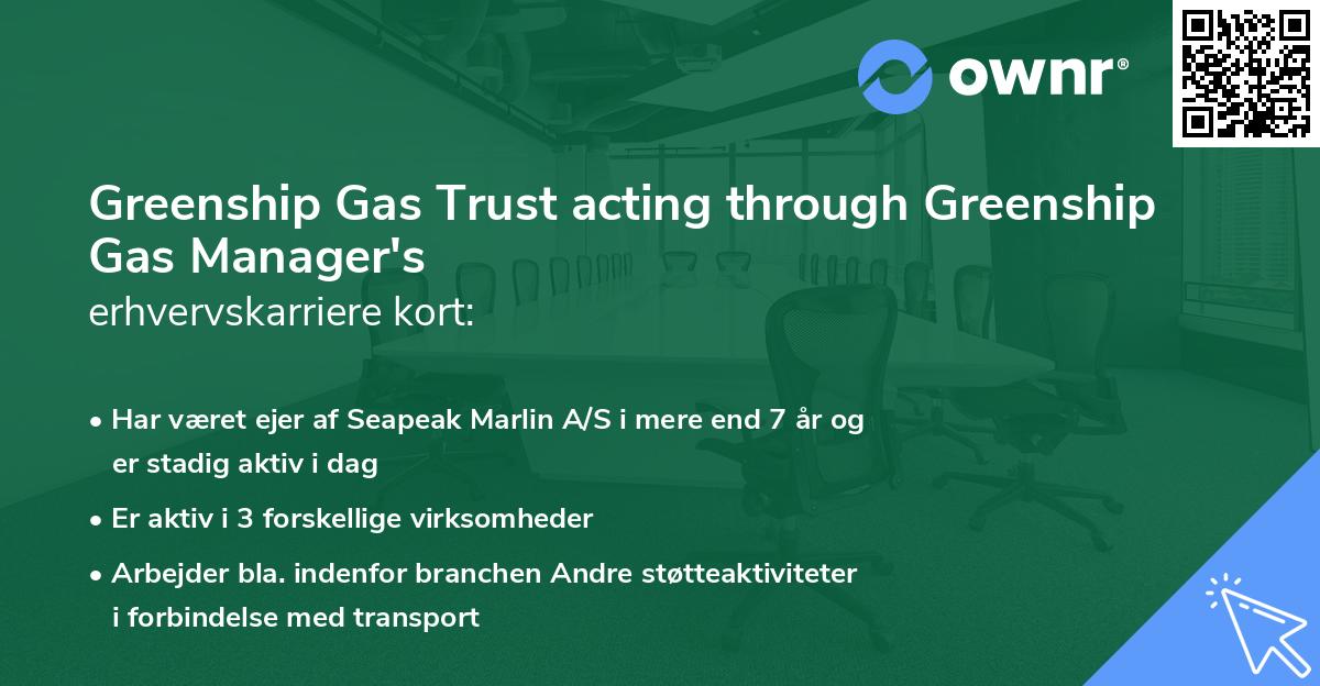 Greenship Gas Trust acting through Greenship Gas Manager's erhvervskarriere kort