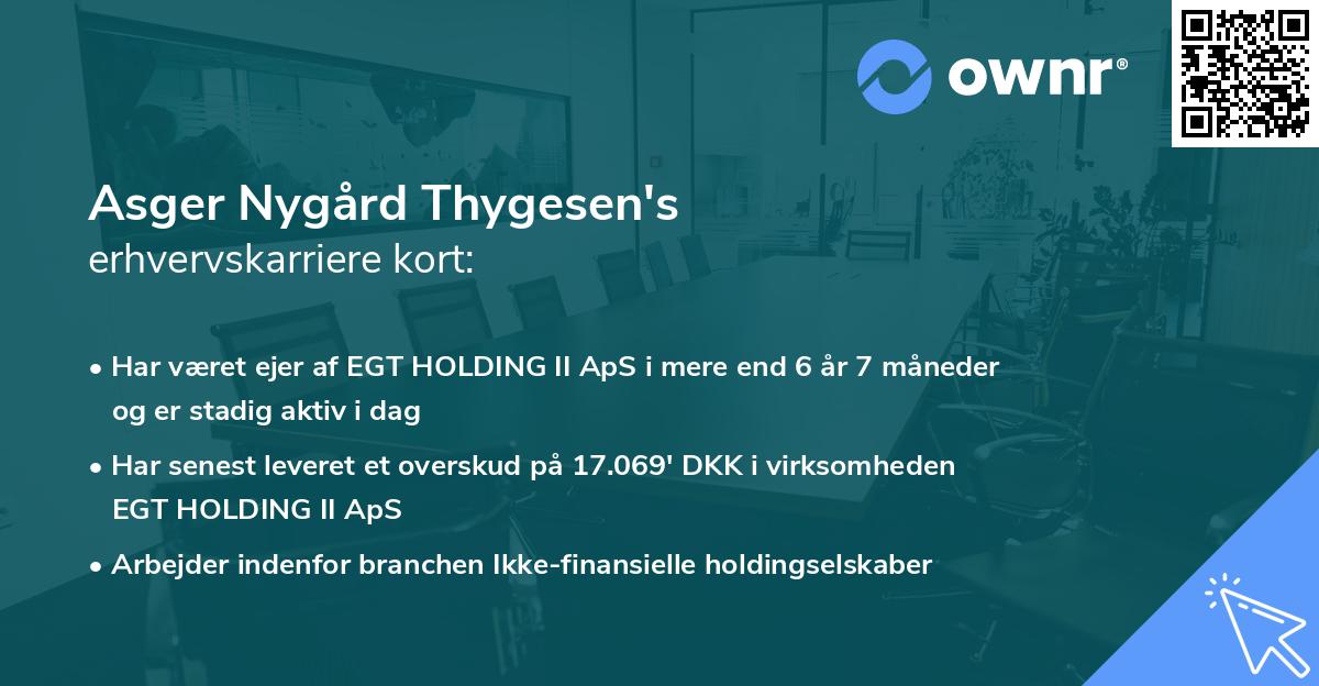 Asger Nygård Thygesen's erhvervskarriere kort