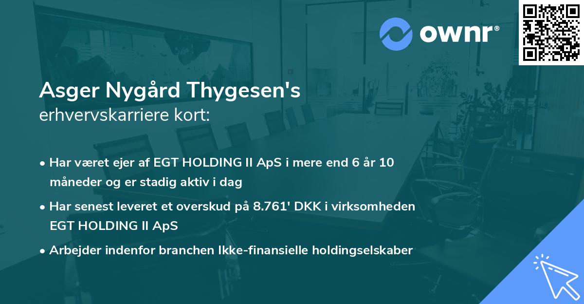 Asger Nygård Thygesen's erhvervskarriere kort
