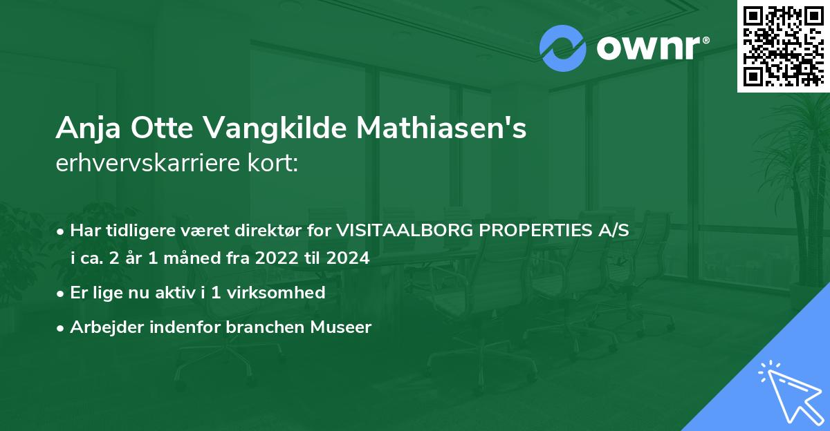 Anja Otte Vangkilde Mathiasen's erhvervskarriere kort