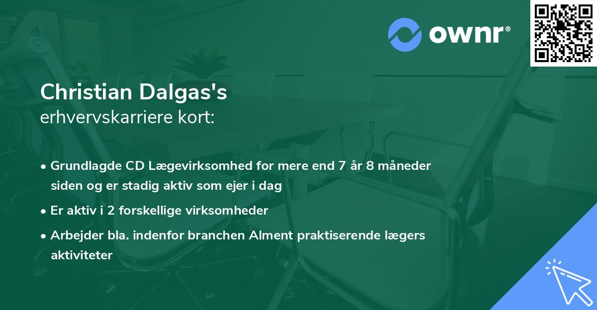 Christian Dalgas's erhvervskarriere kort