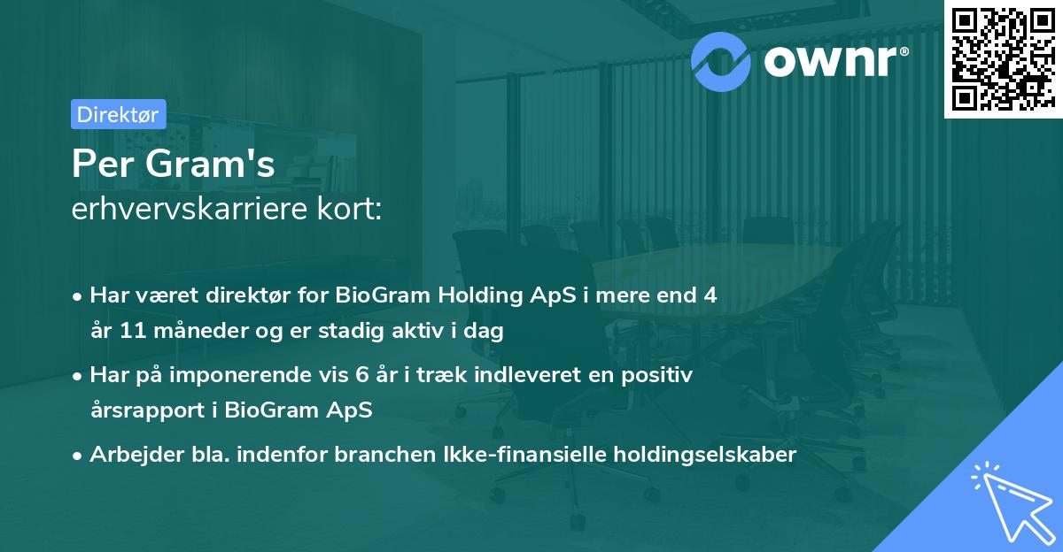 Per Gram's erhvervskarriere kort