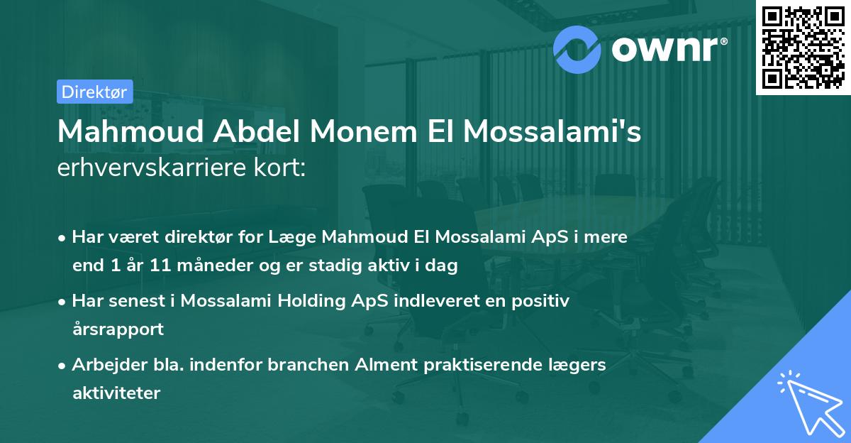Mahmoud Abdel Monem El Mossalami's erhvervskarriere kort