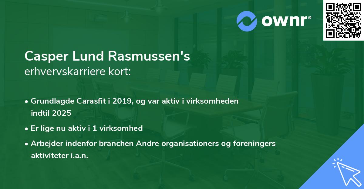 Casper Lund Rasmussen's erhvervskarriere kort