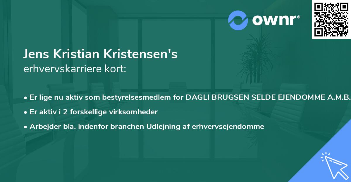 Jens Kristian Kristensen's erhvervskarriere kort