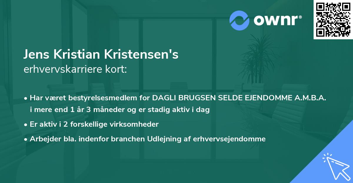 Jens Kristian Kristensen's erhvervskarriere kort