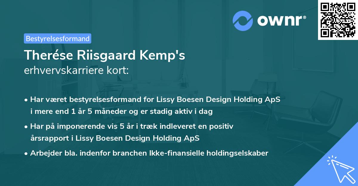 Therése Riisgaard Kemp's erhvervskarriere kort