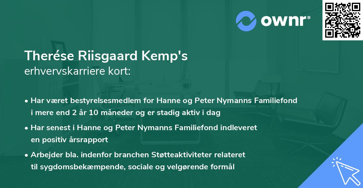 Therése Riisgaard Kemp's erhvervskarriere kort