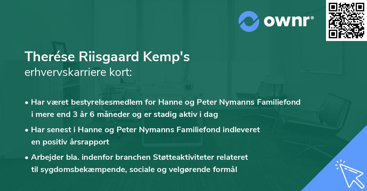 Therése Riisgaard Kemp's erhvervskarriere kort