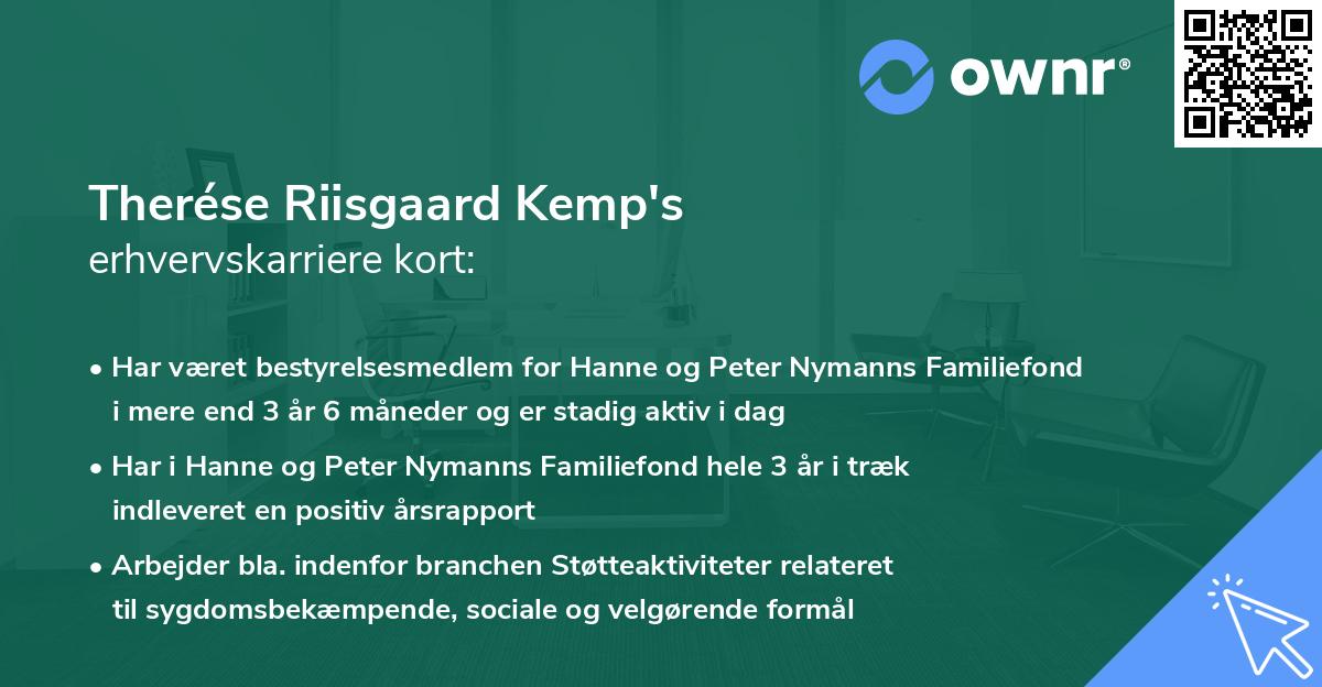 Therése Riisgaard Kemp's erhvervskarriere kort