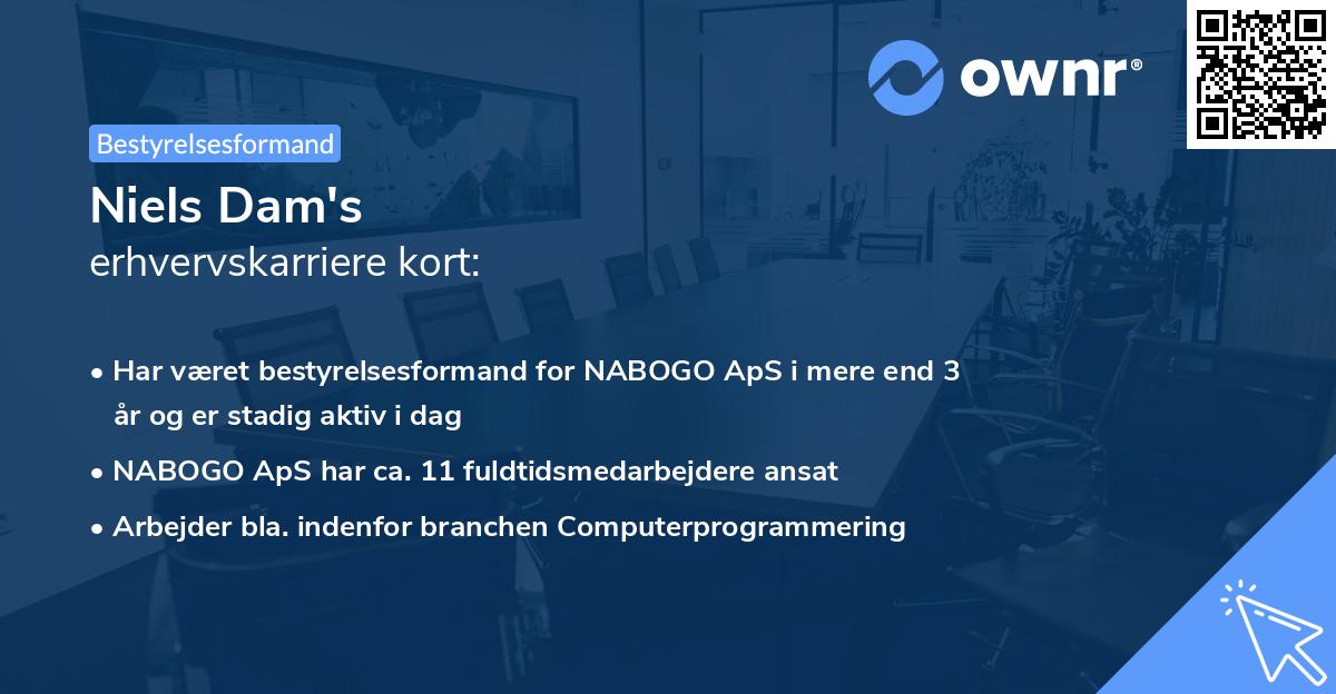Niels Dam's erhvervskarriere kort