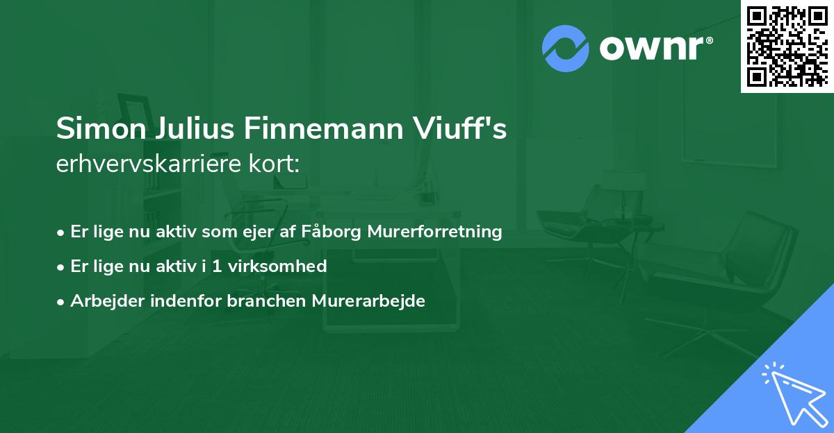 Simon Julius Finnemann Viuff's erhvervskarriere kort