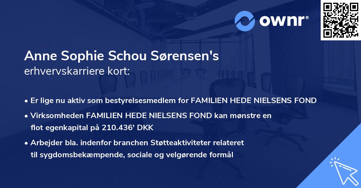 Anne Sophie Schou Sørensen's erhvervskarriere kort