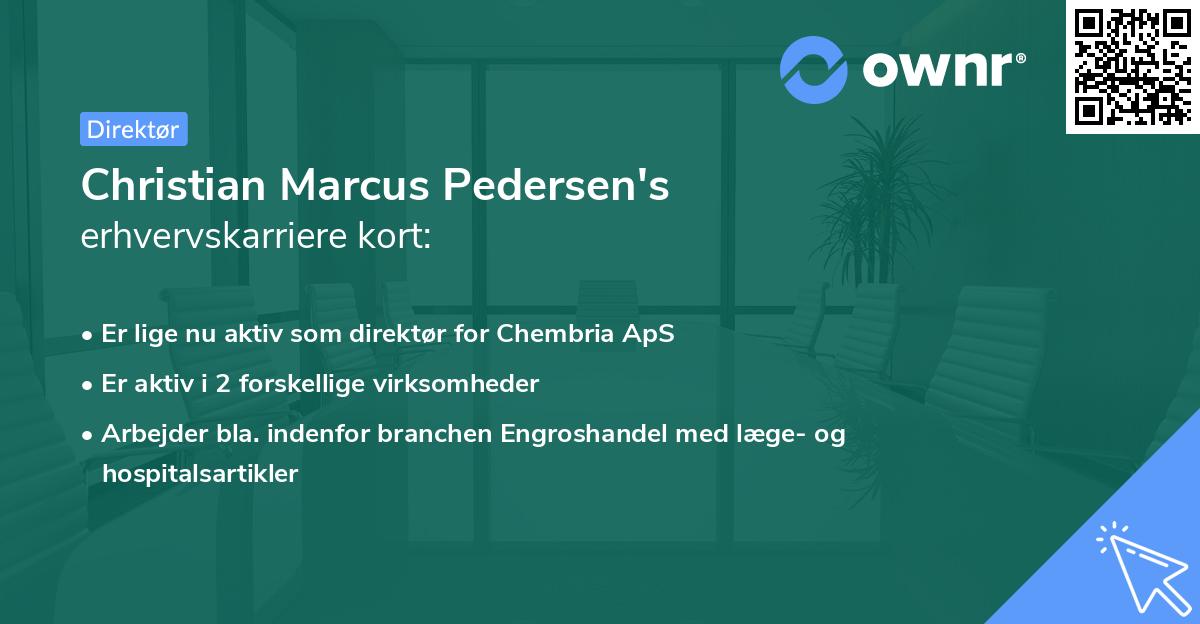 Christian Marcus Pedersen's erhvervskarriere kort