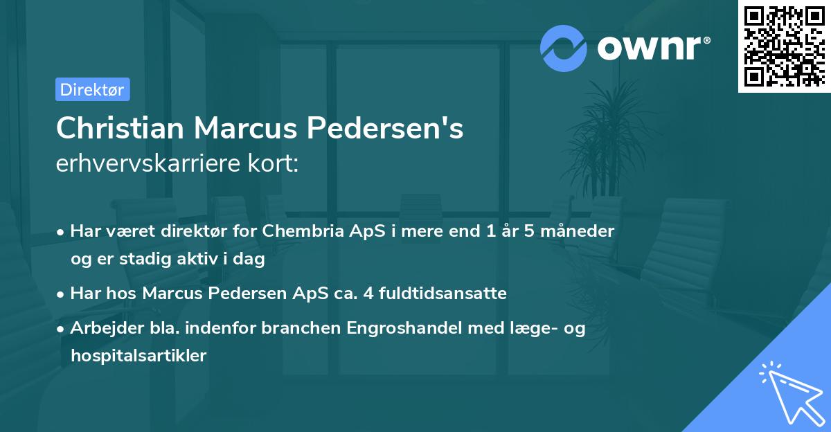 Christian Marcus Pedersen's erhvervskarriere kort