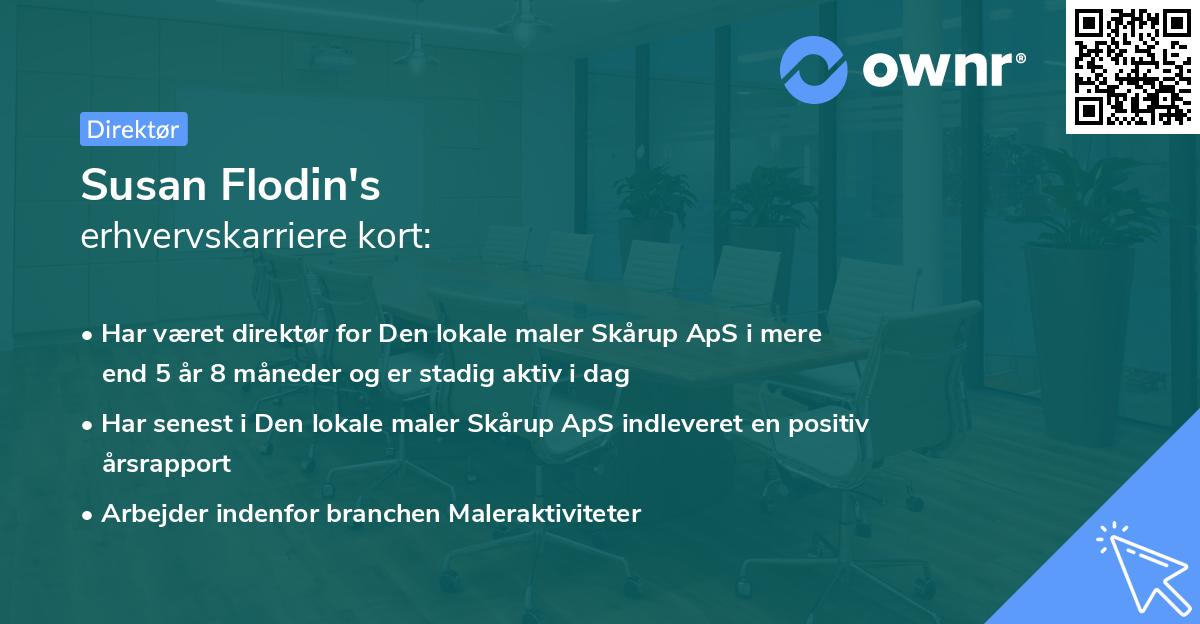 Susan Flodin's erhvervskarriere kort