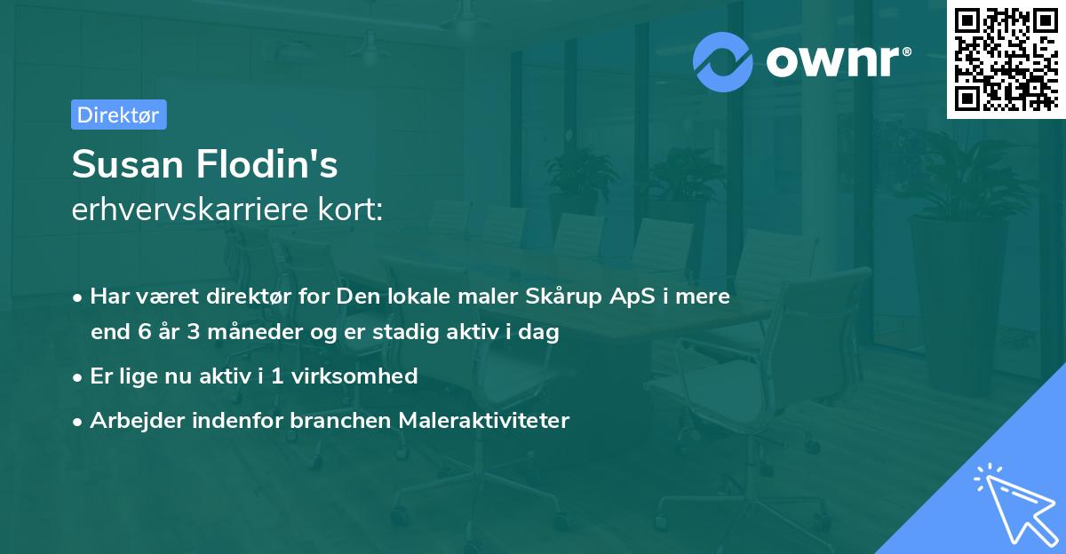 Susan Flodin's erhvervskarriere kort