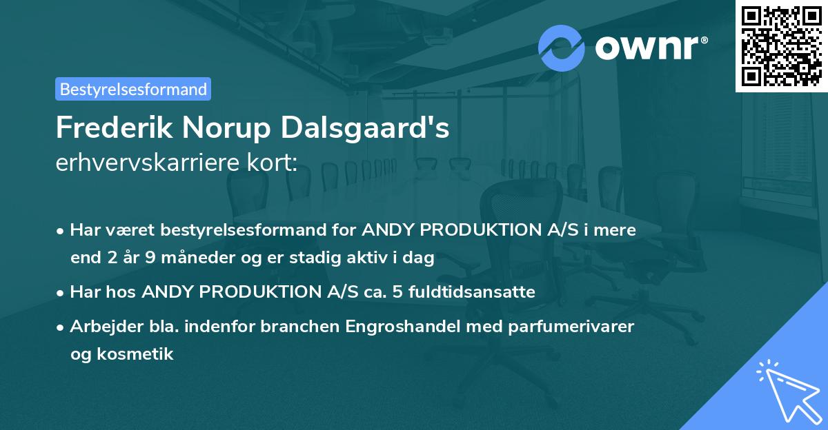 Frederik Norup Dalsgaard's erhvervskarriere kort