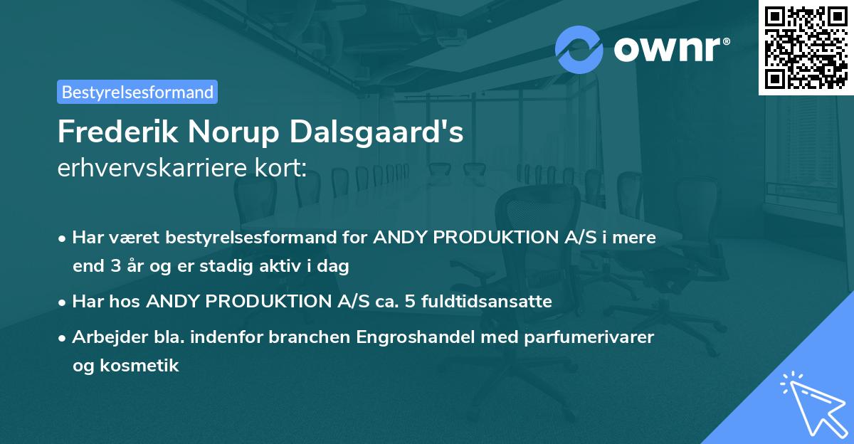 Frederik Norup Dalsgaard's erhvervskarriere kort