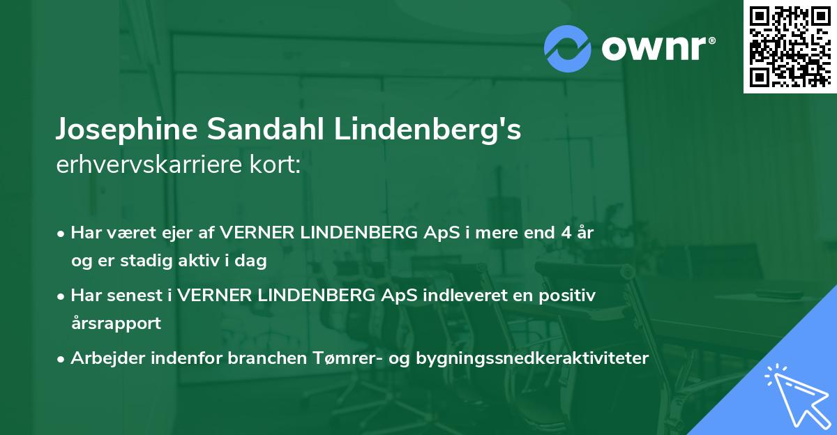 Josephine Sandahl Lindenberg's erhvervskarriere kort