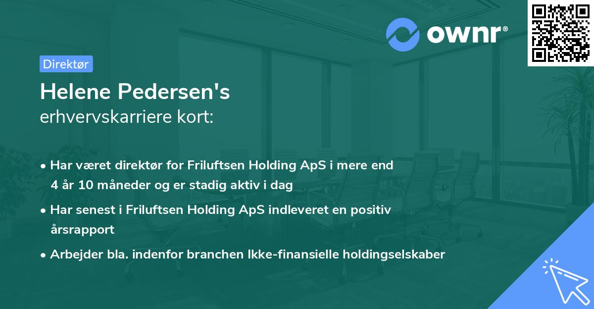 Helene Pedersen's erhvervskarriere kort