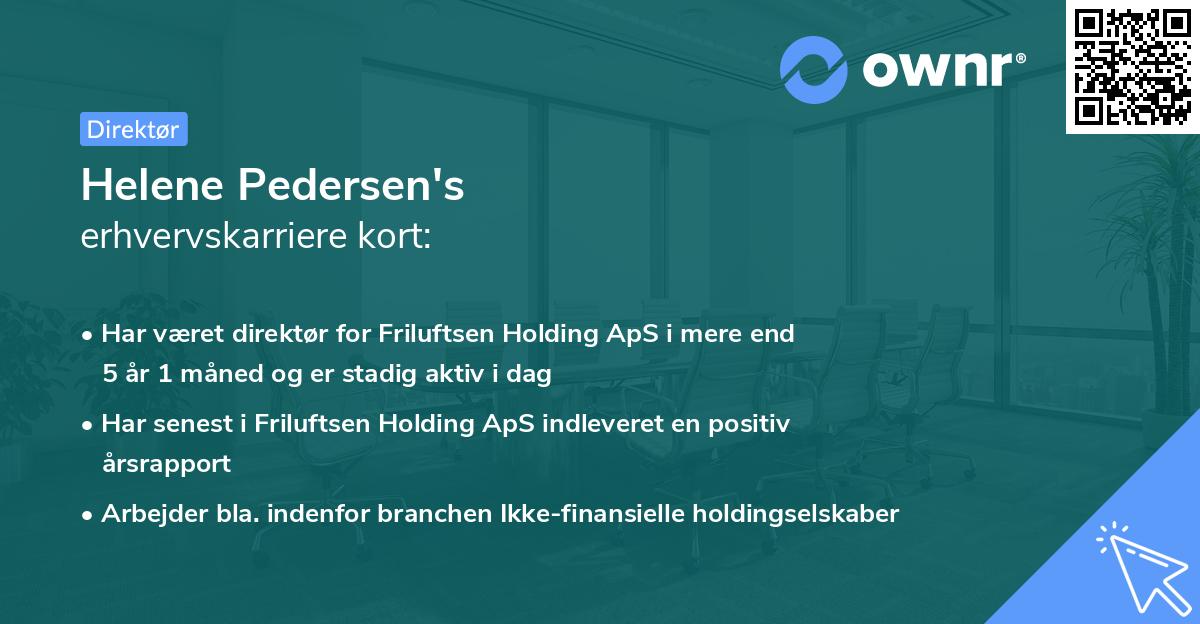 Helene Pedersen's erhvervskarriere kort