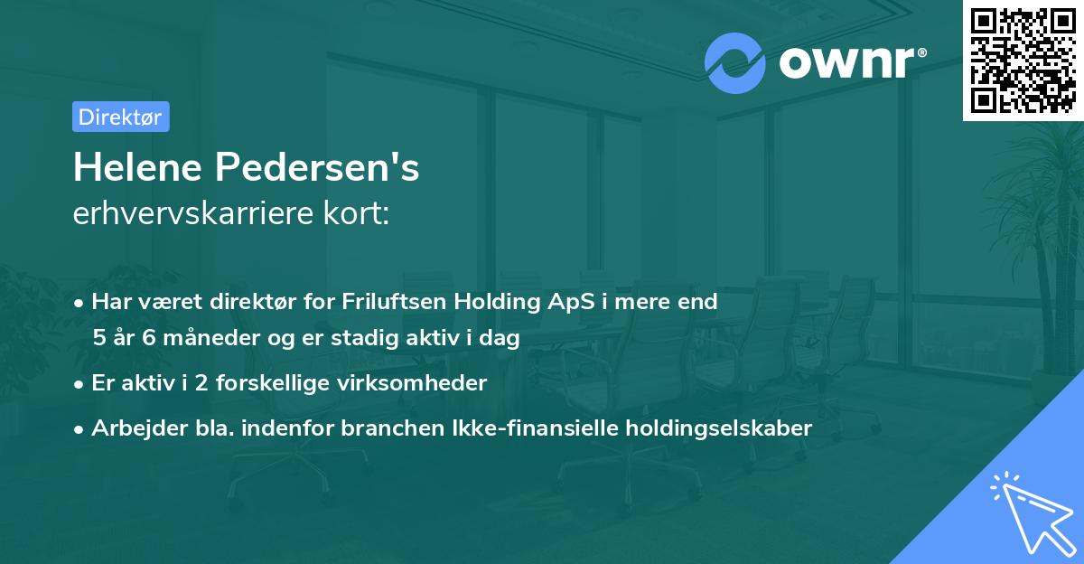 Helene Pedersen's erhvervskarriere kort