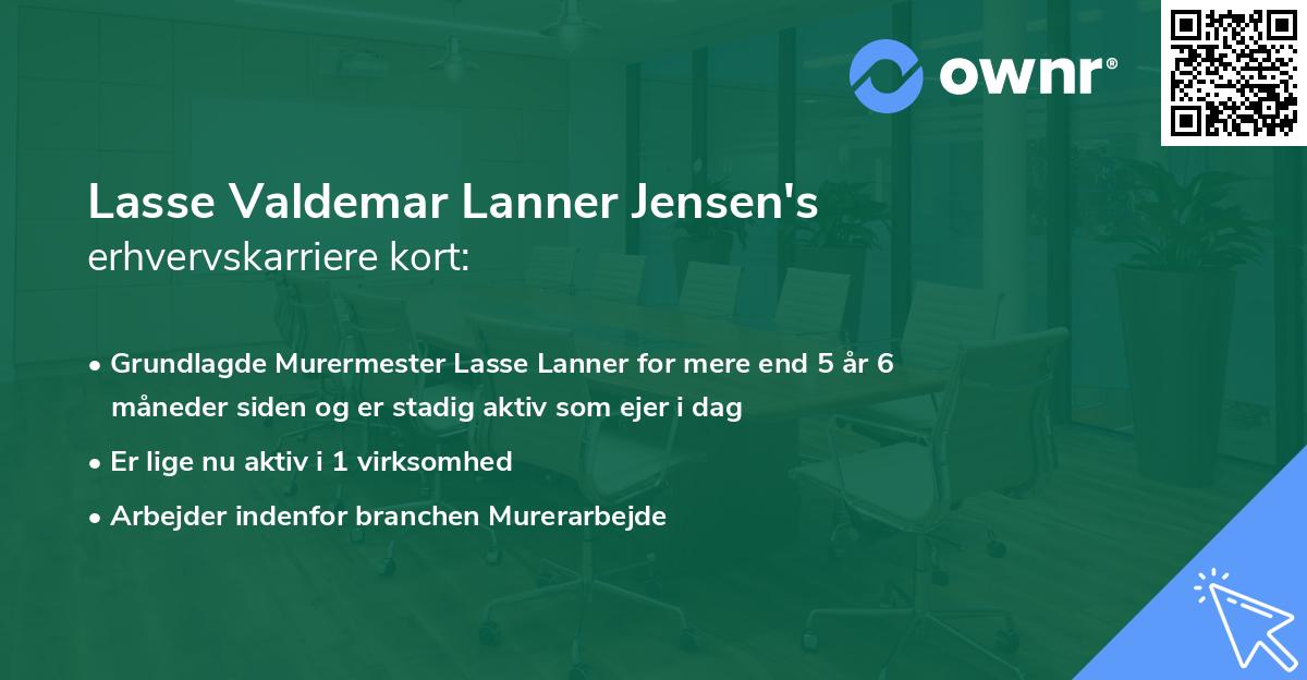 Lasse Valdemar Lanner Jensen's erhvervskarriere kort