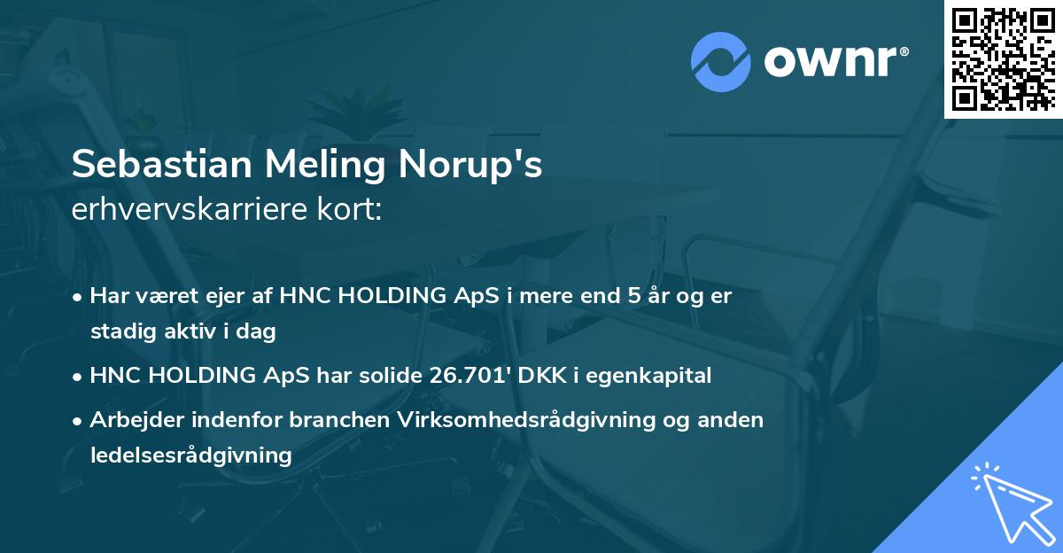 Sebastian Meling Norup's erhvervskarriere kort