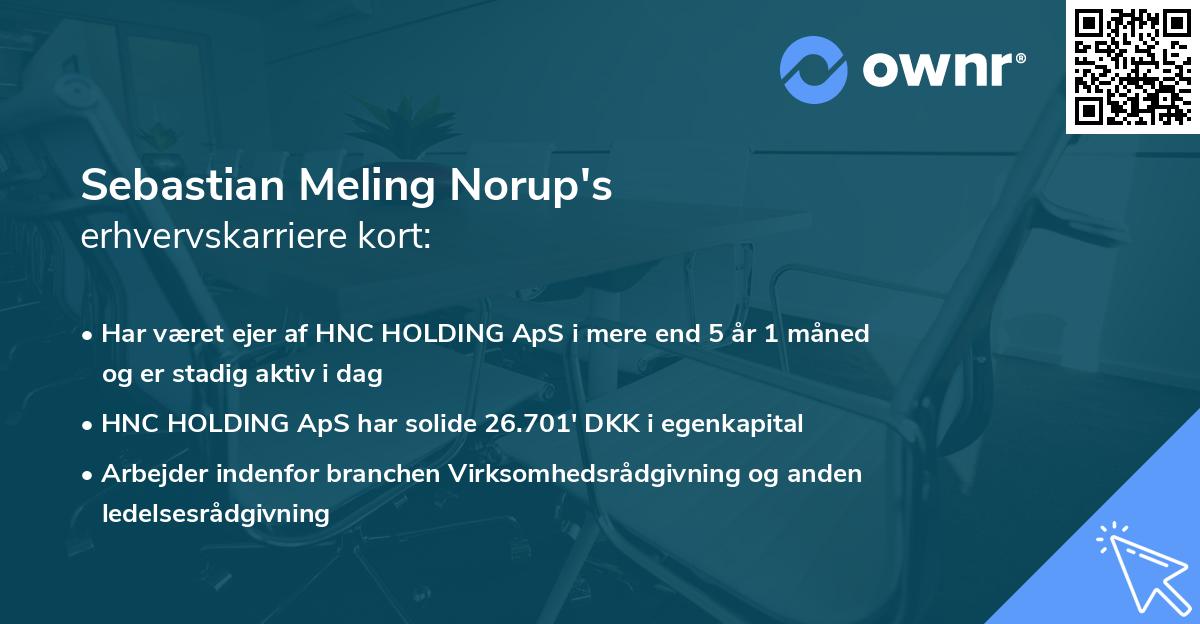 Sebastian Meling Norup's erhvervskarriere kort