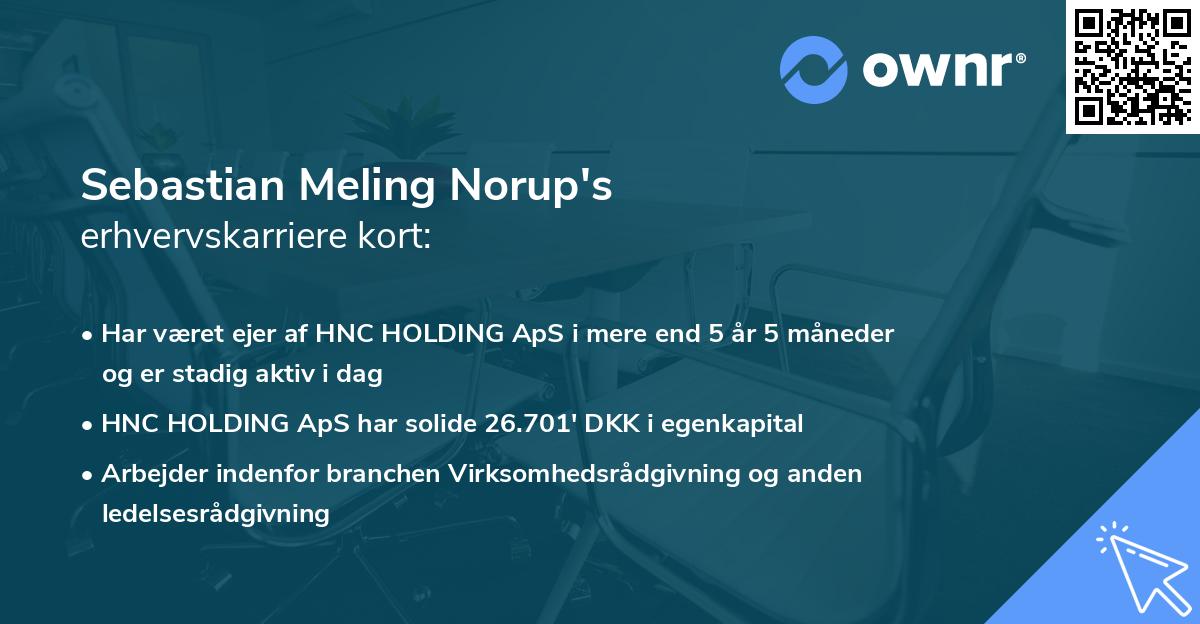 Sebastian Meling Norup's erhvervskarriere kort