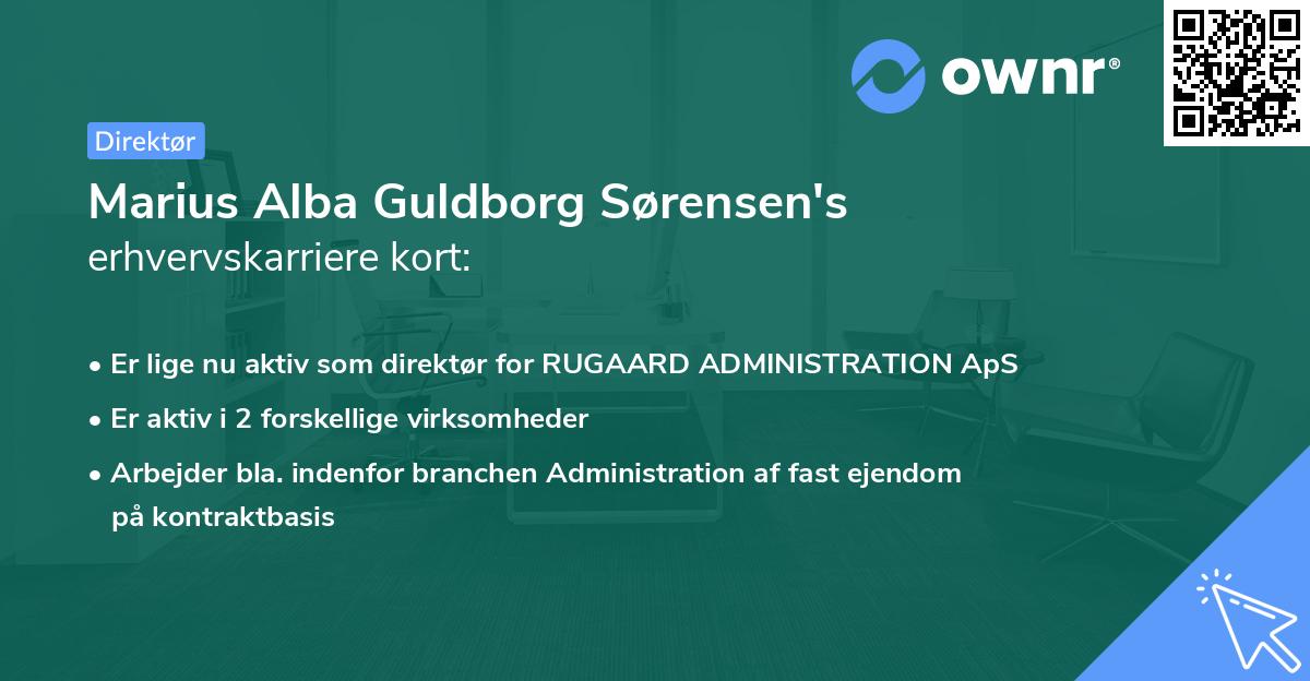 Marius Alba Guldborg Sørensen's erhvervskarriere kort