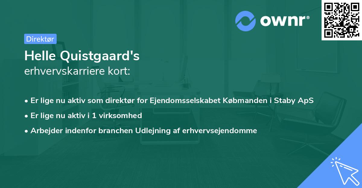 Helle Quistgaard's erhvervskarriere kort