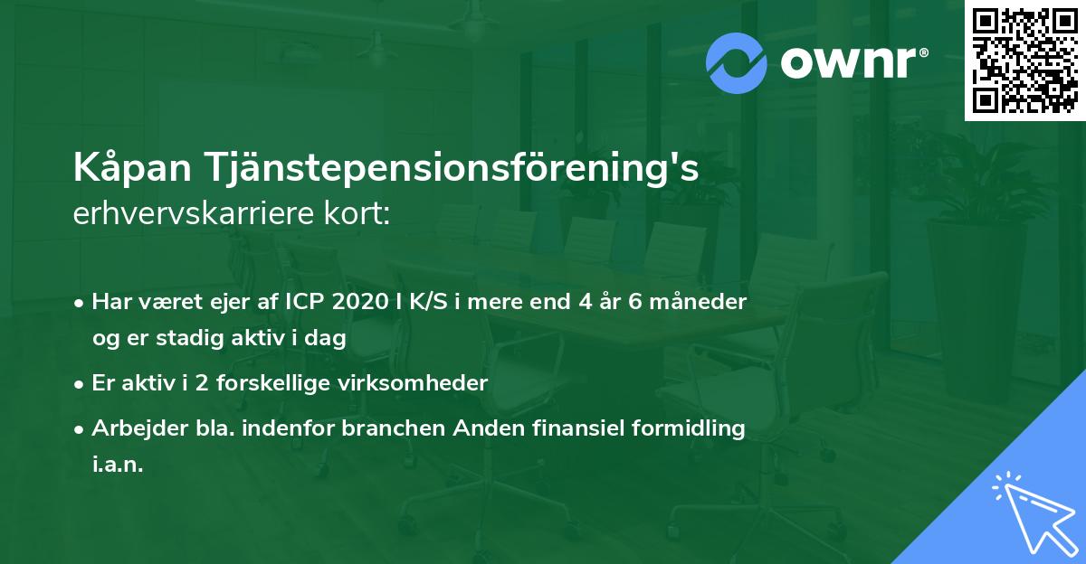 Kåpan Tjänstepensionsförening's erhvervskarriere kort