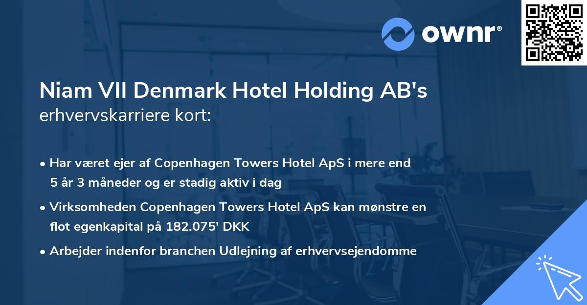 Niam VII Denmark Hotel Holding AB's erhvervskarriere kort