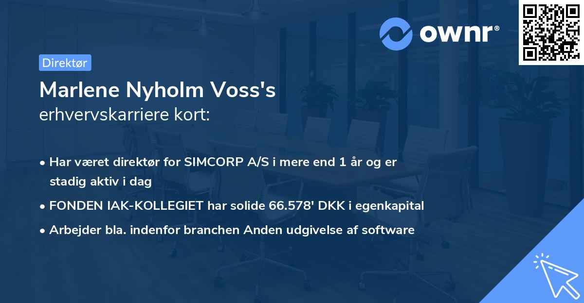 Marlene Nyholm Voss's erhvervskarriere kort