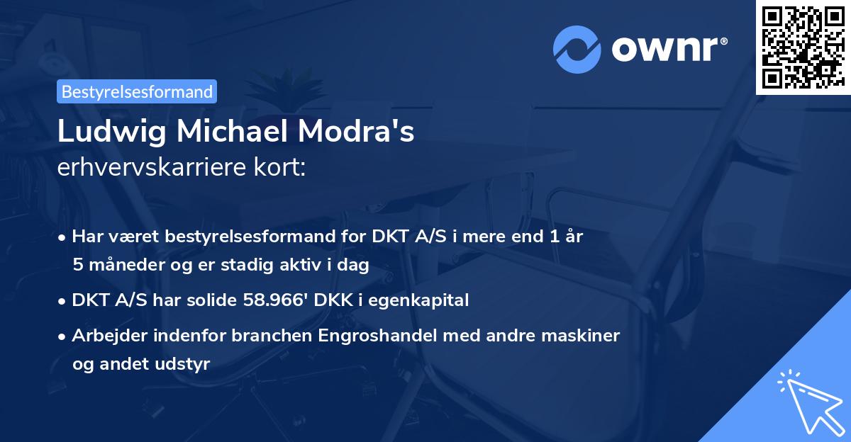 Ludwig Michael Modra's erhvervskarriere kort