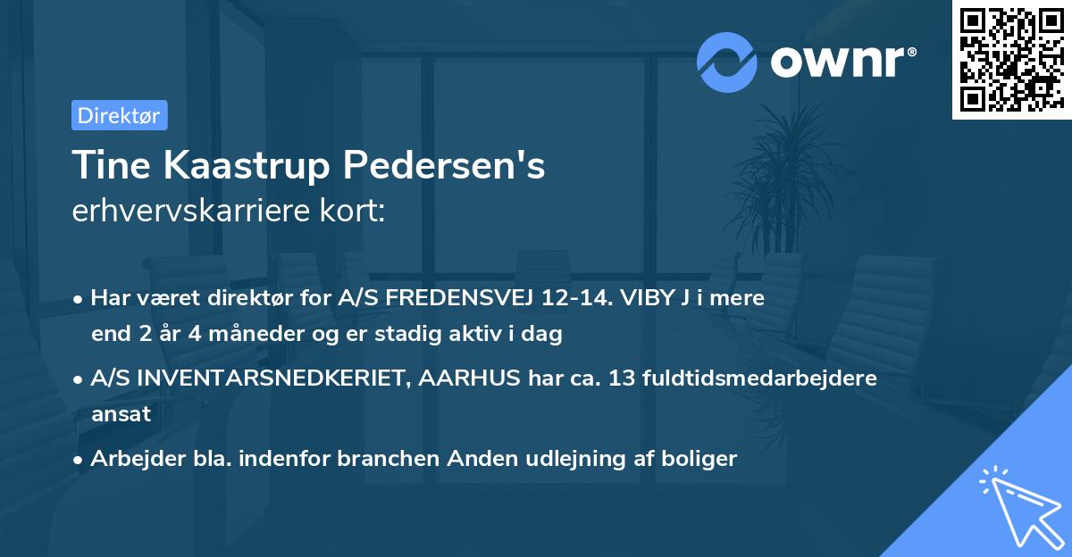 Tine Kaastrup Pedersen's erhvervskarriere kort