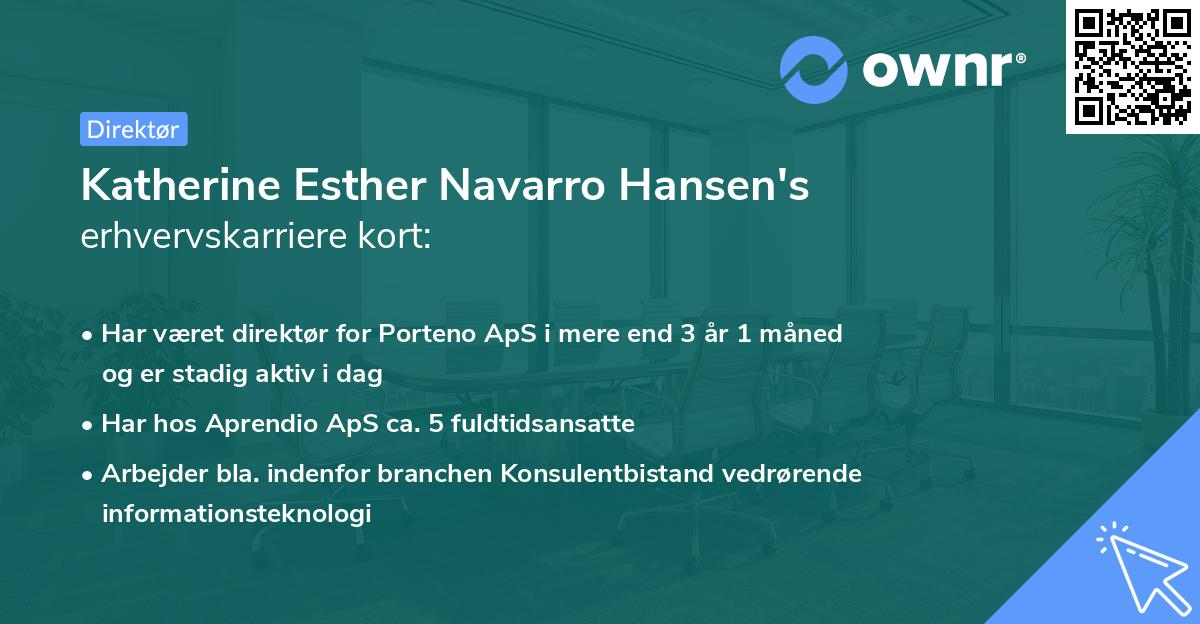 Katherine Esther Navarro Hansen's erhvervskarriere kort