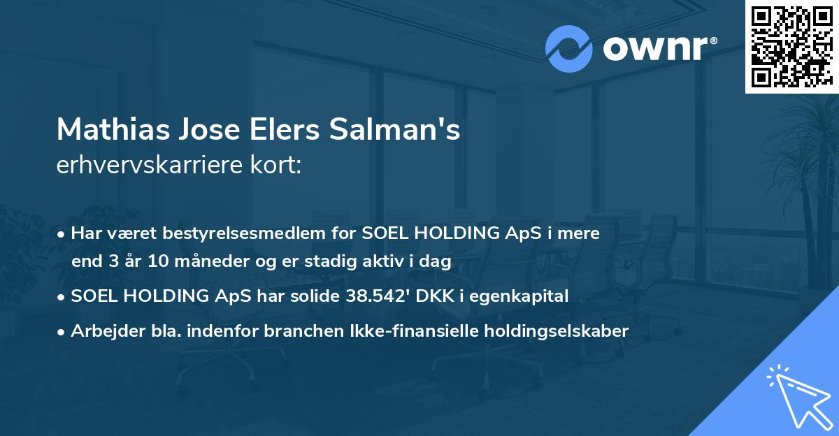 Mathias Jose Elers Salman's erhvervskarriere kort