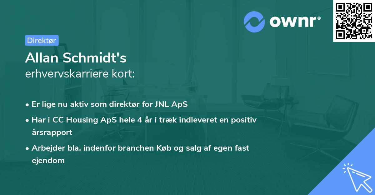 Allan Schmidt's erhvervskarriere kort