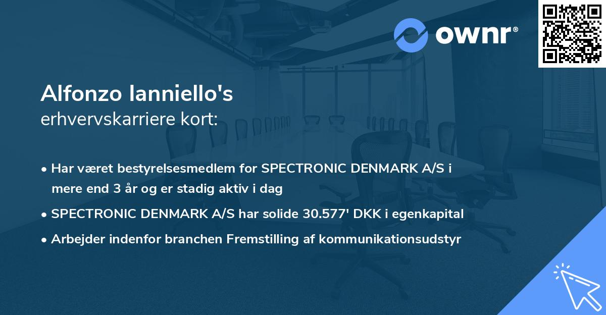 Alfonzo Ianniello's erhvervskarriere kort