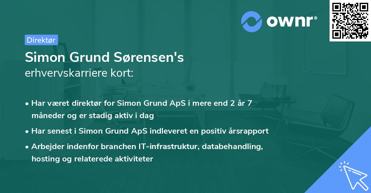 Simon Grund Sørensen's erhvervskarriere kort