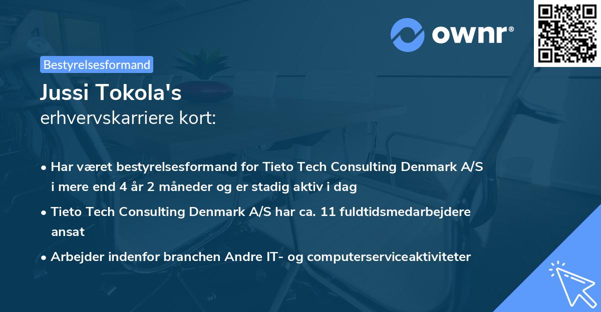 Jussi Tokola's erhvervskarriere kort