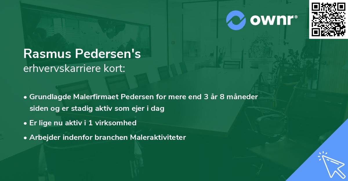 Rasmus Pedersen's erhvervskarriere kort
