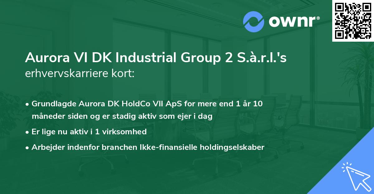 Aurora VI DK Industrial Group 2 S.à.r.l.'s erhvervskarriere kort