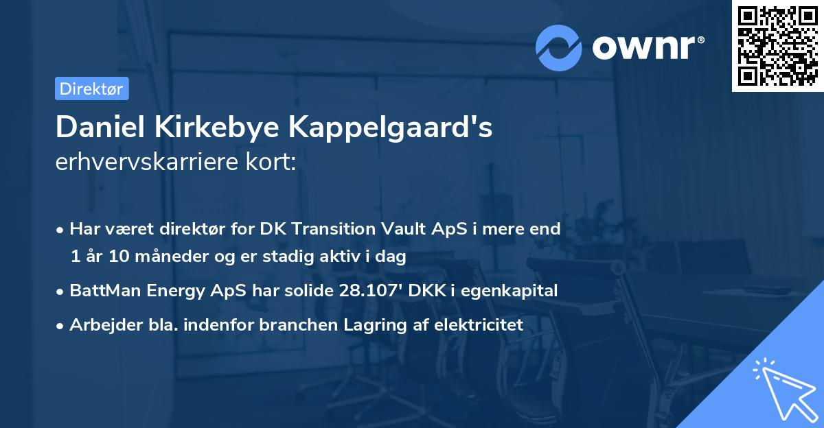 Daniel Kirkebye Kappelgaard's erhvervskarriere kort